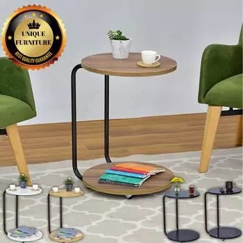 Круглый журнальный столик Mdf C на колесиках - 7 разных цветов