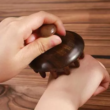 Круговая расческа Meridian для массажа кожи головы, уход за кожей головы, натуральный сандаловый круговой массажер для чистки зубов