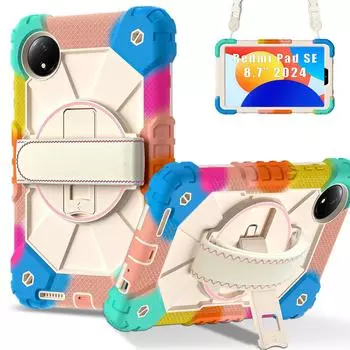 Круговая защита на 360 градусов! Многофункциональный чехол для планшета Redmi Pad SE 8.7 2024 Xiaomi Redmi Pad SE 8.7 разноцветный