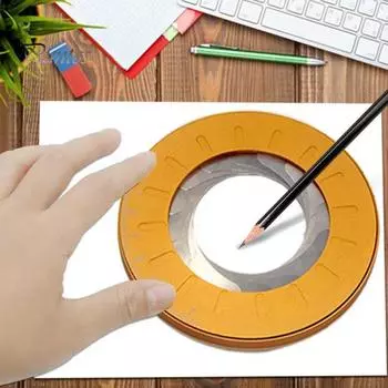 Круговой чертежный инструмент из нержавеющей стали, регулируемый круговой чертежный инструмент, компактный размер, портативная металлическая линейка для чертежей, круговой геометрический инструмент 100