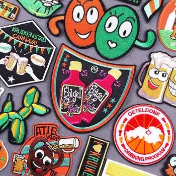 Kruikenstad Carnaval нашивки с вышивкой, железные нашивки для одежды Kruikenstad Peenrijk, пивные карнавальные нашивки на одежду, значки