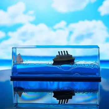 Круизный лайнер «Титаник» Украшение для бутылки с жидкостью Песочные часы Настольное плавающее украшение для декомпрессии Подарок на Рождество и день рождения