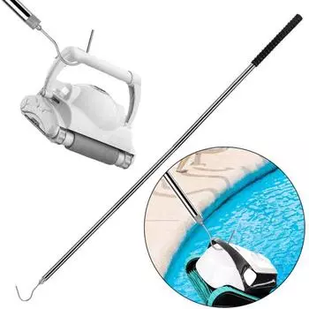 Крюк для извлечения пылесоса для бассейна с телескопической штангой Крюк для пылесоса для бассейна из нержавеющей стали с резиновой ручкой Инструменты для извлечения пылесоса для бассейна