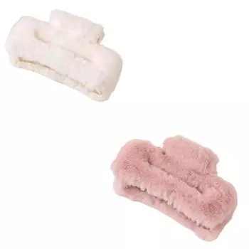 Крупная плюшевая заколка-шпилька для волос для женщин One Size розовый