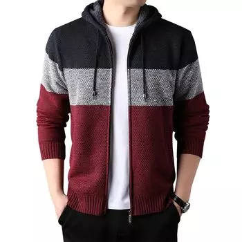 Крупная вязка Повседневная трикотажная одежда с начесом холодной вязки Розовый с [Olabela] Мужской кардиган, Застежка-молния, Размер, Свободный, Свитер, Верхняя одежда, Куртка, Однотонный, Пальто,