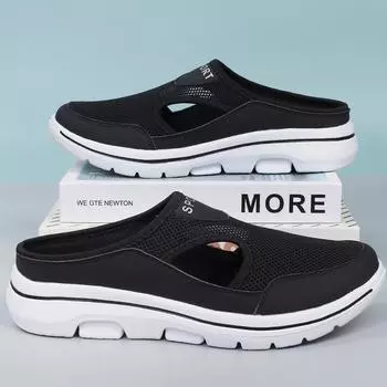 Крупногабаритная повседневная обувь и женская обувь на полуподдержке; мужские сандалии с толстой подошвой и пирсингом; сетчатые дышащие тапочки. 35 белый