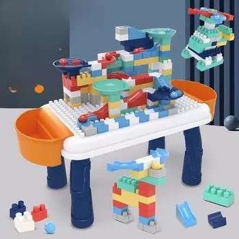 Крупногабаритный строительный блок, многофункциональный детский игрушечный пазл, раннее образование, просвещение, обучающий стол для мальчиков и девочек 41.5*19.5*18.5cm
