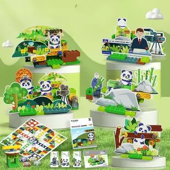 Крупные частицы Образовательные Научные и образовательные строительные блоки Мультяшные животные строительные блоки для мальчиков и девочек Подарки на день рождения ручной работы 40*7*30.5cm