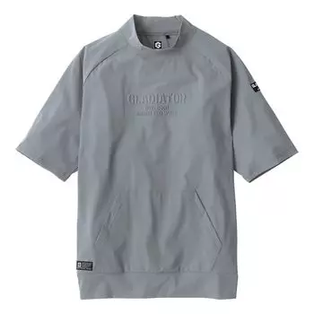 Крутая эластичная рубашка с коротким рукавом и воротником-стойкой, серая, XXL [Cocos Nobuoka] G-7527 серый