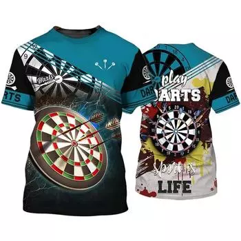 Крутая дизайнерская футболка Darts League, мужская спортивная футболка с 3D дартс, подарочный принт, забавная детская футболка для мальчиков и девочек S