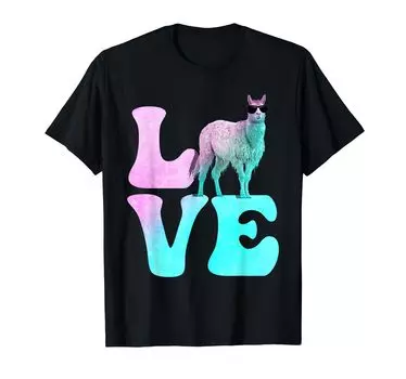 Крутая футболка Alpacarama LOVE чёрный