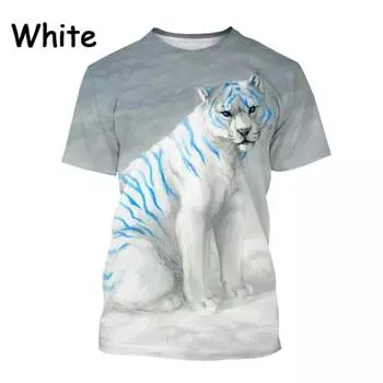 Крутая футболка с 3D изображением тигра, модная мужская футболка с рисунком тигра в стиле Харадзюку, новинка в стиле хип-хоп, унисекс, уличная с коротким рукавом S