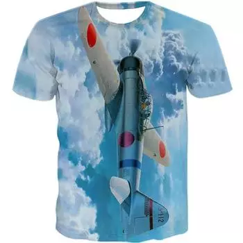 Крутая футболка с изображением истребителя, напечатанная на 3D-принтере. Летняя мужская футболка для любителей самолетов. Повседневные спортивные футболки для фитнеса. Топы с коротким рукавом. S