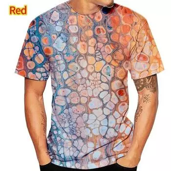 Крутая футболка с модной текстурой и 3D-принтом, повседневная футболка с короткими рукавами