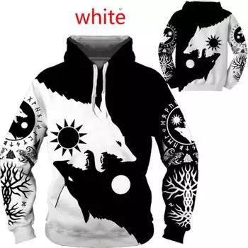 Крутая мода 3D принт волк пары толстовки повседневный хип-хоп уличная одежда свитшоты животные охота камуфляж свитер S