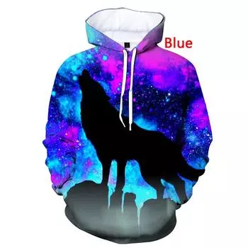 Крутая мода 3D принтованный волк толстовка Anima толстовка мужская/женская повседневная с длинными рукавами пуловер толстовки S
