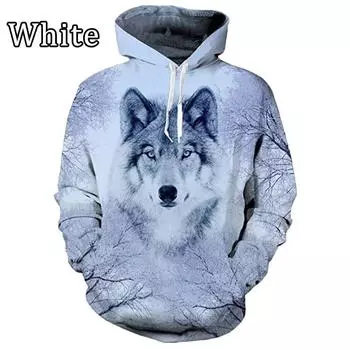 Крутая мода Волк 3D Печатный Толстовка Новинка Harajuku Animal Streetwear Смешная Толстовка Унисекс Повседневный Пуловер S