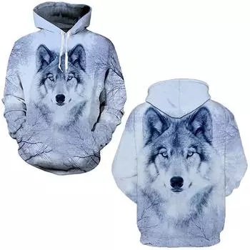 Крутая мода Волк 3D Печатный Толстовка Новинка Harajuku Animal Streetwear Смешная Толстовка Унисекс Повседневный Пуловер 6XL