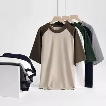 Крутая мужская футболка с рукавом реглан, свободная футболка с коротким рукавом, мужская летняя контрастного цвета с ощущением льда, с коротким рукавом, холодное лето XS