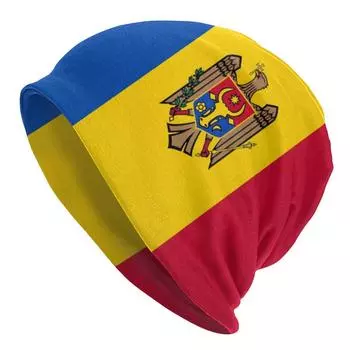 Крутая шапка с флагом Молдовы Skullies, унисекс, женская зимняя теплая шапка с напуском, вязаная шапка для лыж One Size