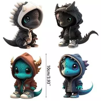 Крутая статуэтка дракончика ручной работы из смолы, фигурки динозавров, скульптурные украшения на Хэллоуин для домашнего офиса, декор рабочего стола, автомобиля