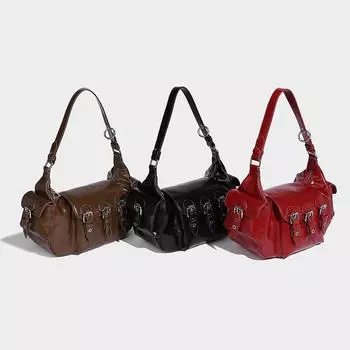 Крутая сумка-подмышка Sa Spice Girl Locomotive Wind, модная трендовая сумка 2024 года, осень и зима, новая сумка через плечо с множеством карманов чёрный