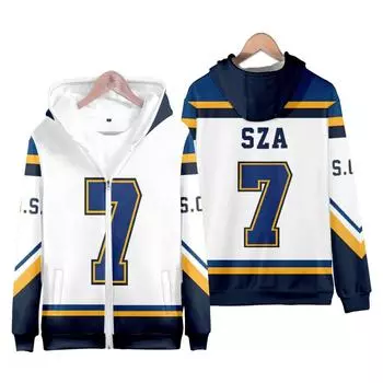 Крутая толстовка с капюшоном Y2k SZA JERSEY SOS на молнии для женщин и мужчин, уличная одежда, куртка с капюшоном на осень и зиму SZA, одежда больших размеров S