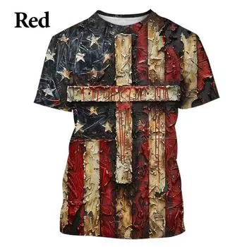 Крутая трехмерная футболка с изображением Иисуса Христа, напечатанная на 3D-принте, для мужчин и женщин, уличная мода, повседневная, индивидуальная, с крестом веры S чёрный