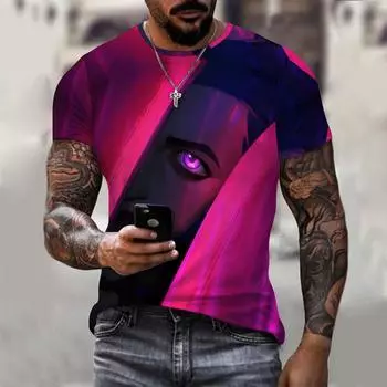 Крутая трендовая футболка с аниме-принтом, персонализированная футболка с круглым вырезом и короткими рукавами, летняя мода XS