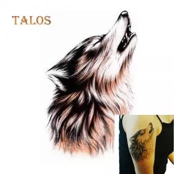 Крутая унисекс водонепроницаемая временная переводная татуировка на руку волка наклейка для боди-арта временные татуировки