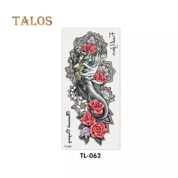 Крутая временная татуировка-наклейка «Ловец снов», «Роза», «Золотая рыбка», «Боди-арт», «Временные татуировки» one size