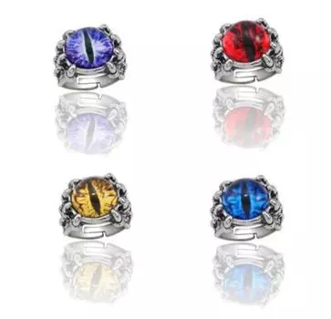 Крутое кольцо с когтями дракона Eagley Claws Eye Ring, индивидуальное панк-кольцо Devil Eye Open Ring для мужчин и женщин в стиле ретро, ювелирные изделия для рук One Size синий