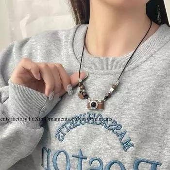 Крутое модное ожерелье с подвеской в виде камеры: Стиль панк-хип-хоп для женщин высшего класса