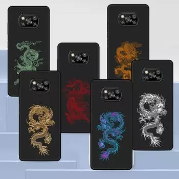 Крутой чехол для телефона с изображением дракона для Xiaomi Poco X3 NFC M3 X4 Pocophone F1 M4 Pro F3 GT, мягкий силиконовый черный чехол Pocophone F1