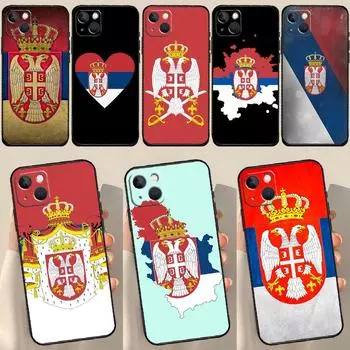 Крутой чехол с флагом Сербии для iPhone 13 12 11 14 15 Pro Max 7 8 Plus X XR XS Max 12 Mini SE 2020 2022 Cover Coque iPhone 11 Pro