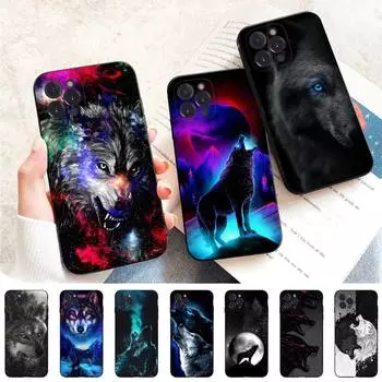 Крутой черный чехол для телефона Wolf для iPhone 14 11 12 13 Mini Pro Max 8 7 6 6S Plus X SE 2020 XR XS Funda Case 6plus or 6s plus