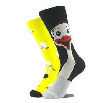 Крутой дизайн носки до щиколотки с авокадо для мужчин, креативные носки с рисунком глаза, гитары, автобуса, утки, кошки, лисы, выдры, животных, забавные, носки