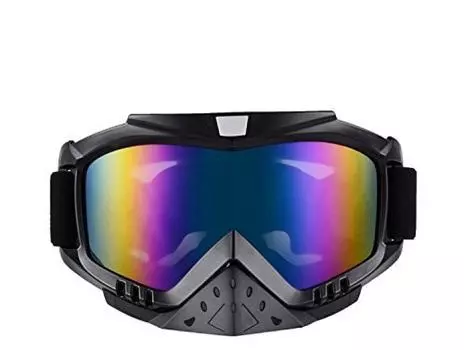 Крутой дизайн очков для мотокросса Enduro с защитой носа и радужными зеркальными линзами [Elizabeth]
