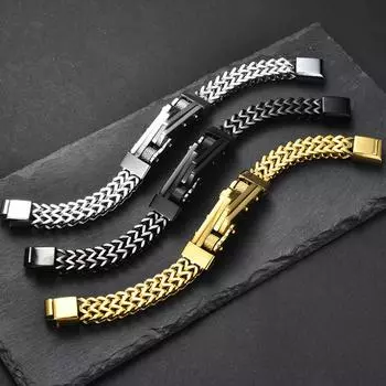 Крутой хип-хоп велосипед квадратный Франко цепной браслет для мужчин твердые 316L нержавеющая сталь мужские браслеты браслеты с магнитной застежкой новый 21CM серебряный