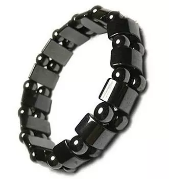 Крутой магнитный гематитовый браслет, энергия облегчения боли, мощная эластичная ткань One Size чёрный