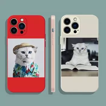 Крутой модный чехол для телефона с изображением кота для iPhone 14 13 11 12 Pro MAX Mini 6 7 8 Plus X XR XS MAX SE 2020 5 Мягкий силиконовый чехол из ТПУ iphone 14