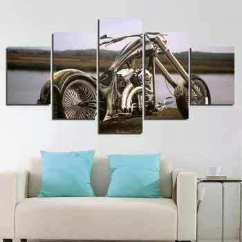 Крутой мотоцикл, модульный велосипед, 5 шт., подарок, настенное искусство, холст, декоративные печатные постеры, картины для гостиной, домашний декор, фотографии 20x35 20x45 20x55cm