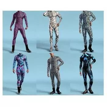 Крутой мужской боди CyberPunk 3D с принтом в стиле стимпанк, доспехи, комбинезон для Хэллоуина, карнавальный комбинезон, костюм зентай S