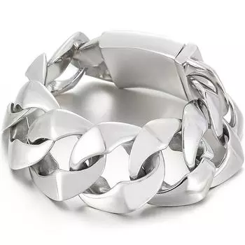Крутой мужской браслет-цепочка кубинского плетения в стиле хип-хоп, 31 мм, высоко полированная, из цельной нержавеющей стали, украшение, подарок на вечеринку по случаю дня рождения 23CM серебряный