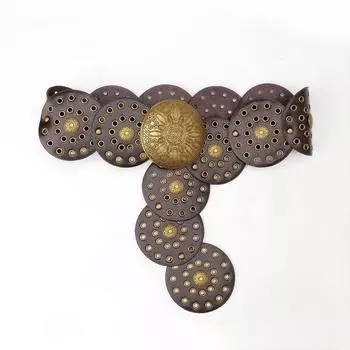 Крутой ремень женский с полым декором, в стиле миллениалов, с гравировкой, пояс-корсет, ретро, западный, джинсовый ремень темный кофе