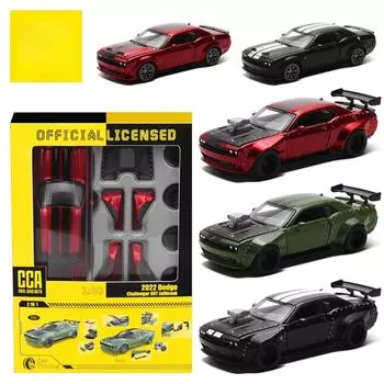 Крутой шикарный автомобиль 1/36 Dodge Challenger SRT Hellcat собранная модифицированная игрушечная модель автомобиля литая сплав миниатюрная коллекция подарок чёрный