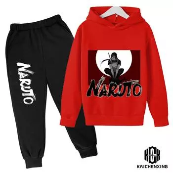Крутой спортивный костюм Наруто, толстовка с капюшоном в стиле аниме, основная детская одежда, мужской костюм, новый мужской костюм, мужской модный костюм, толстовка для пары 150