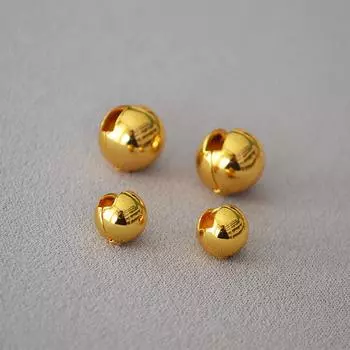Крутой стиль, Нишевый, Простой дизайн, Модный, Глянцевая латунь, Позолоченный, Серьги с полыми шариками, Серьги, Серьги, Женщины