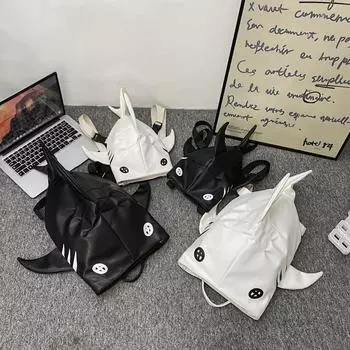 Крутой стильный рюкзак Shark из искусственной кожи для женщин, дорожная сумка для поездок на работу Black Small