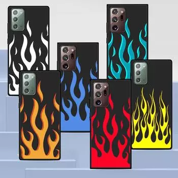 Крутой зеленый красный чехол для телефона Flame Fire для Samsung Galaxy Note 20 Ultra 10 Lite 9 8 S22 Plus M31 M30s M11 M12 M21 TPU черный чехол Samsung Note 8